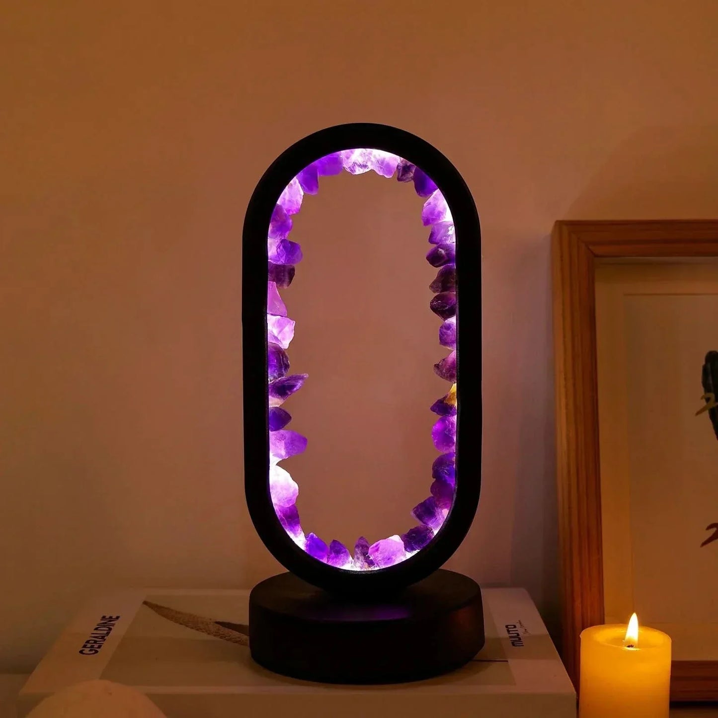 Calming Purple Gemstone Table Lamp - Cofik