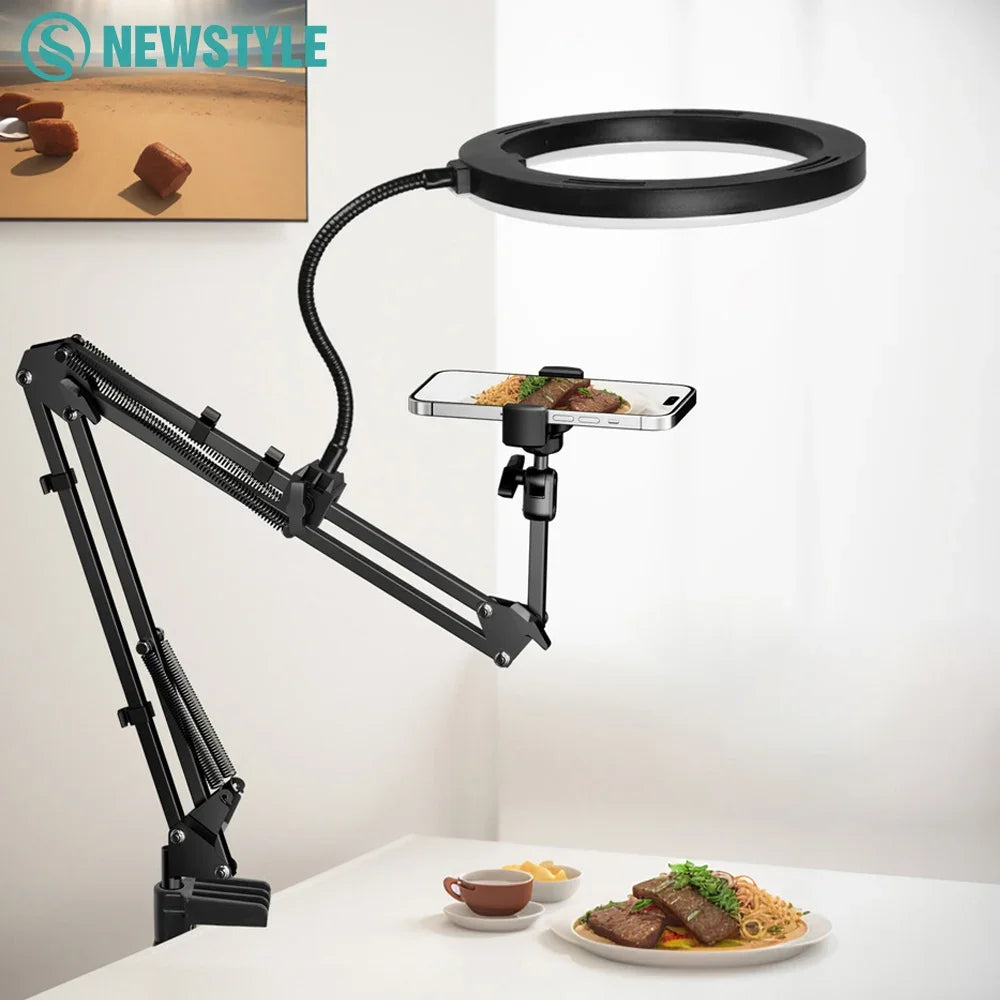 Portable LED Ring Light with Adjustable Arm & Phone Mount - Cofik