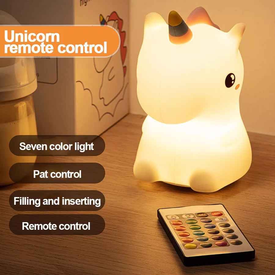 Colorful Unicorn Kids LED Night Lamp
