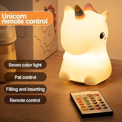 Colorful Unicorn Kids LED Night Lamp
