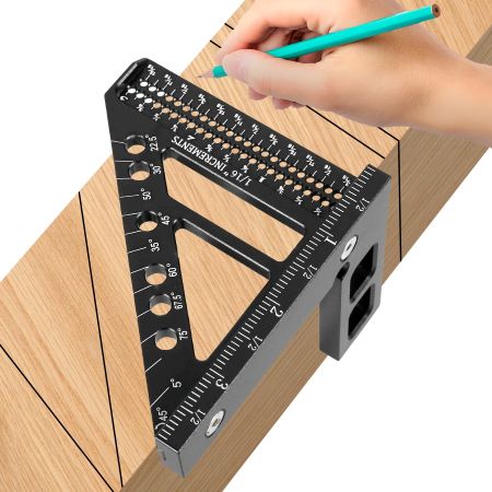 Accurate 3D Wood Ruler – 45° & 90° Angle Measure Tool - Cofik