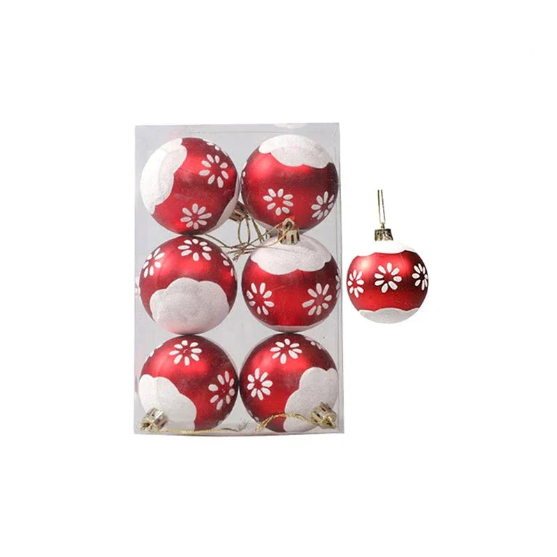 Luxury Red Gold Christmas Tree Baubles Set