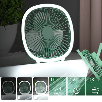 Portable Small LED Night Light USB Fan Cooler