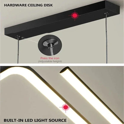 Stylish 2-Head LED Pendant Light with Dimmer Remote