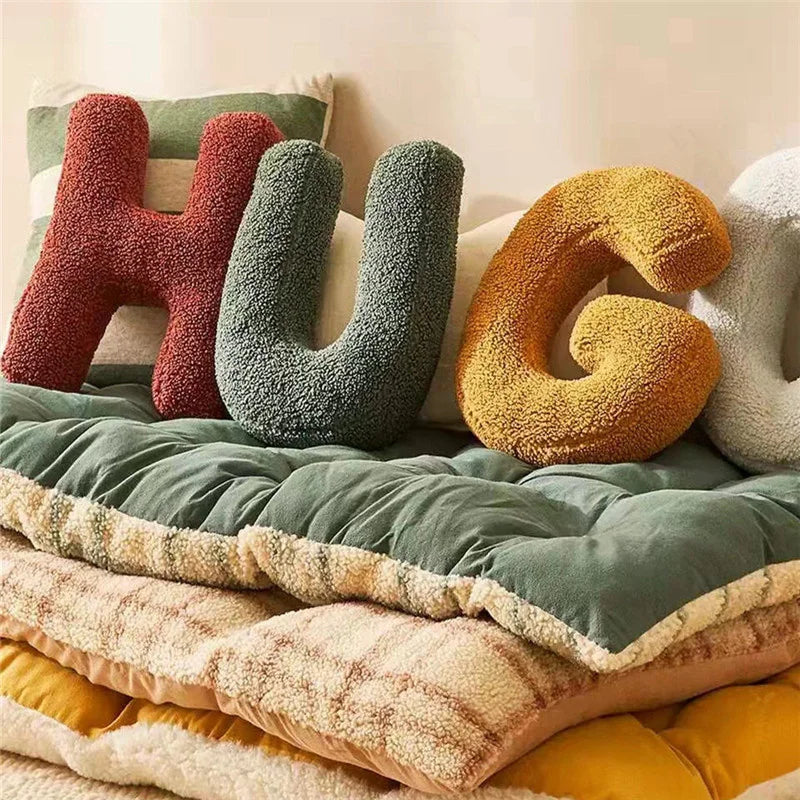 Plush Alphabet Letter Pillow With Soft Velvet Cover