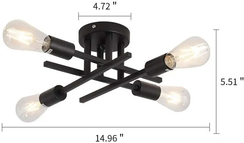 Modern 4 Head LED Ceiling Light Fixture