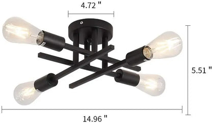 Modern 4 Head LED Ceiling Light Fixture