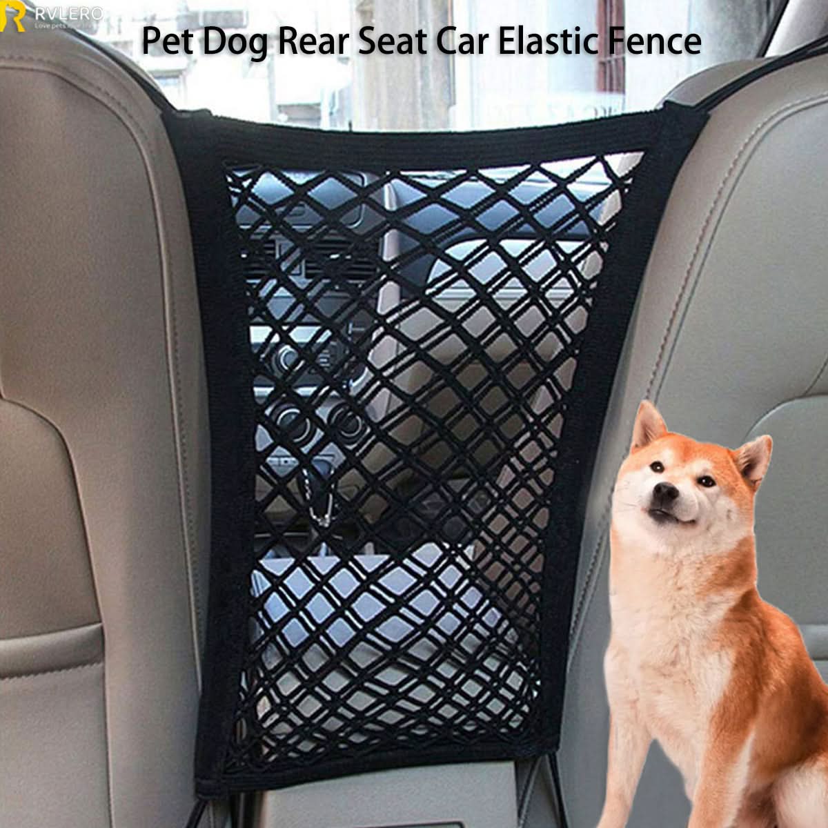 Car Safety Net with Pet Storage Compartment