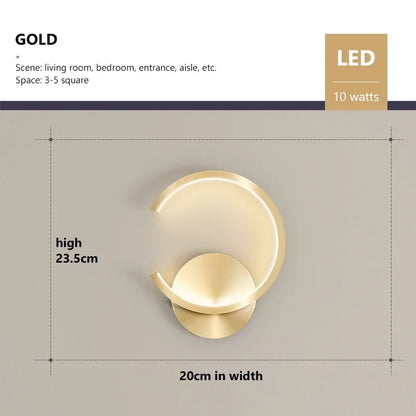 Simple LED Wall Light - Sleek Black White Gold Lamp