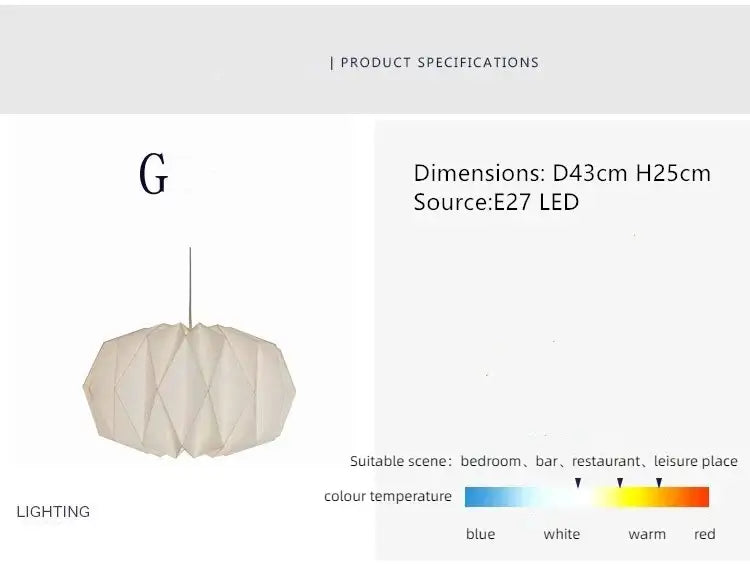 Beautiful Folded Paper Hanging Lamp
