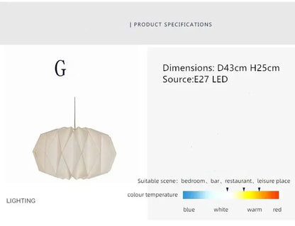 Beautiful Folded Paper Hanging Lamp