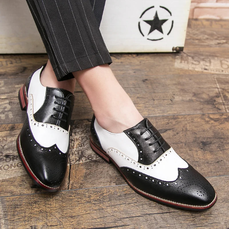 Stylish Men's Leather Lace-up Oxford Shoes