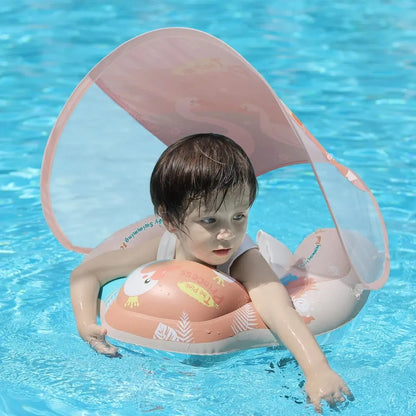 Baby Pool Float with UV Sun Shade & Support