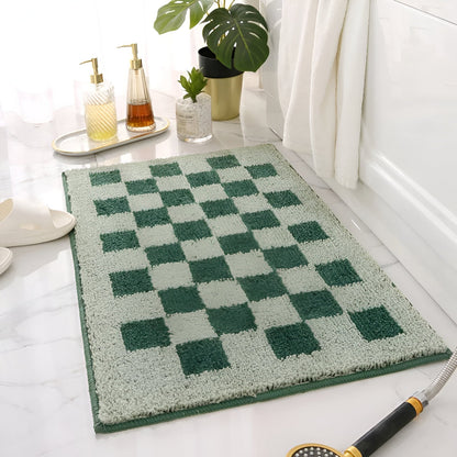Soft Checker Bathroom Floor Mat