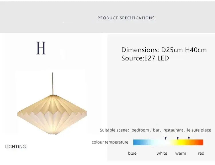 Beautiful Folded Paper Hanging Lamp