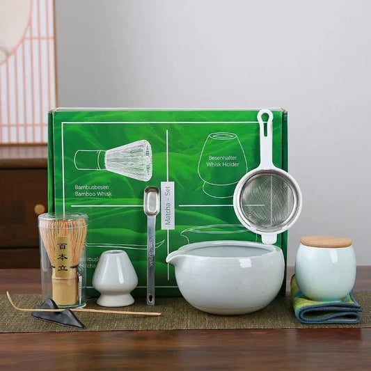 Deluxe Green Tea Set 10-Piece Stainless Steel Tools - Cofik