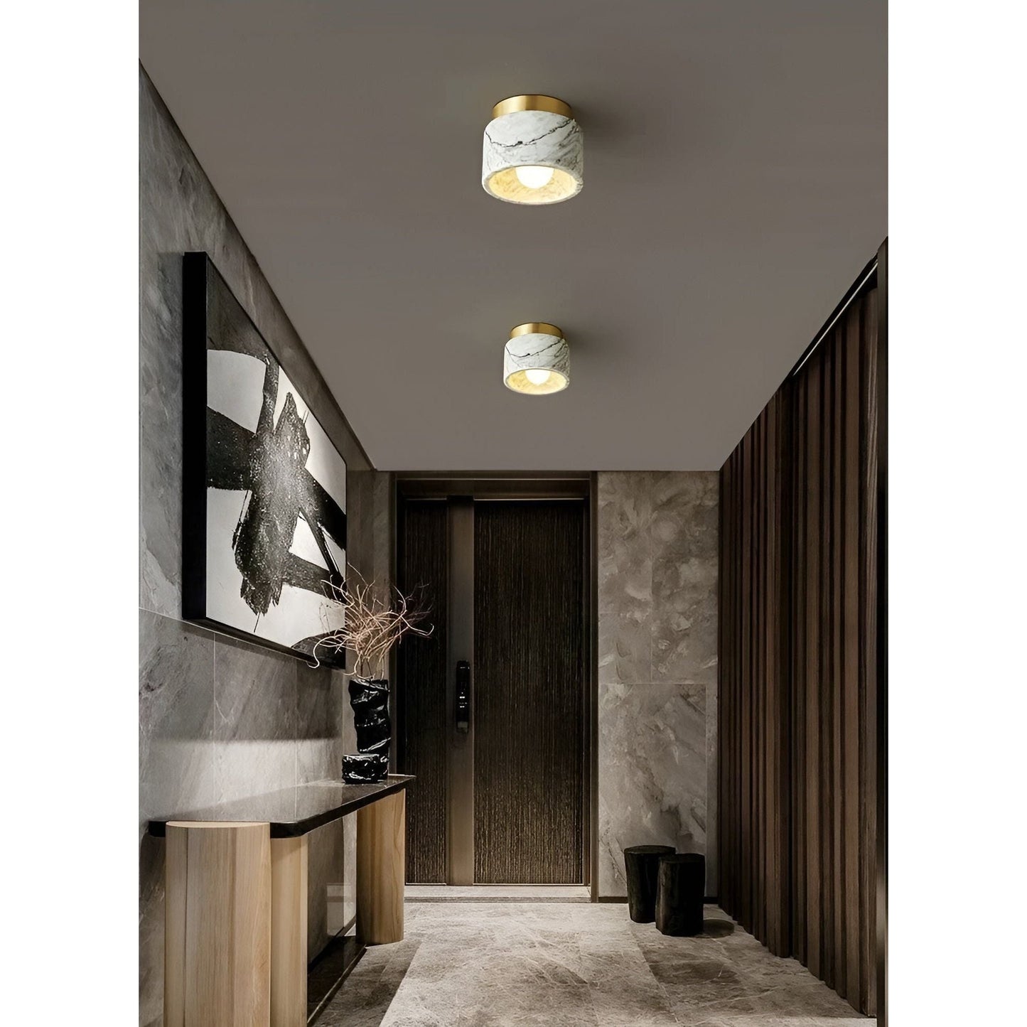 Elegant Italian Marble Ceiling Lamp