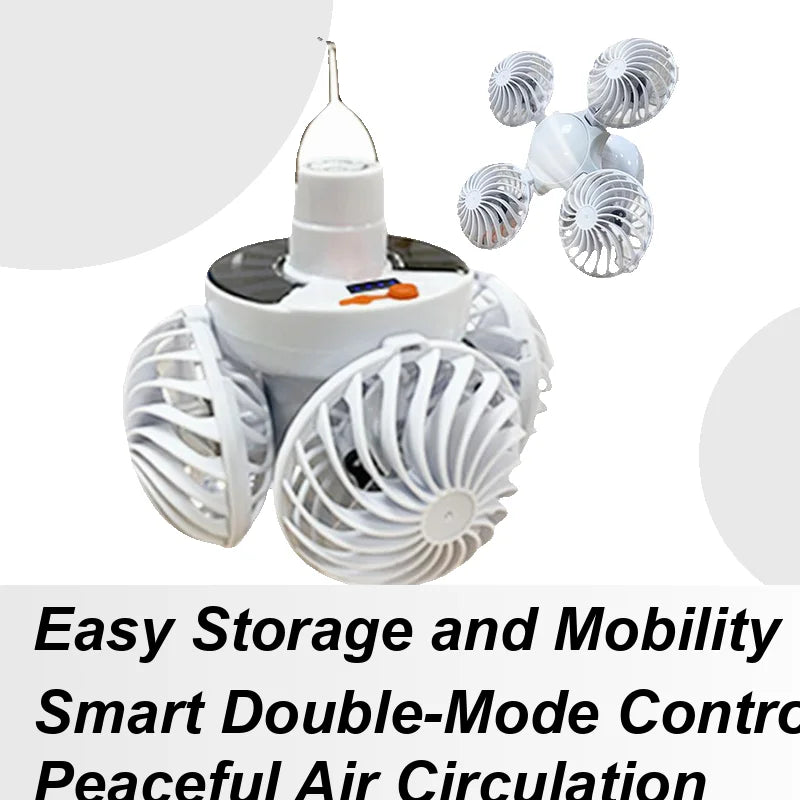 Compact Solar Powered Camp Lamp with Fan