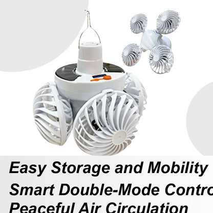 Compact Solar Powered Camp Lamp with Fan
