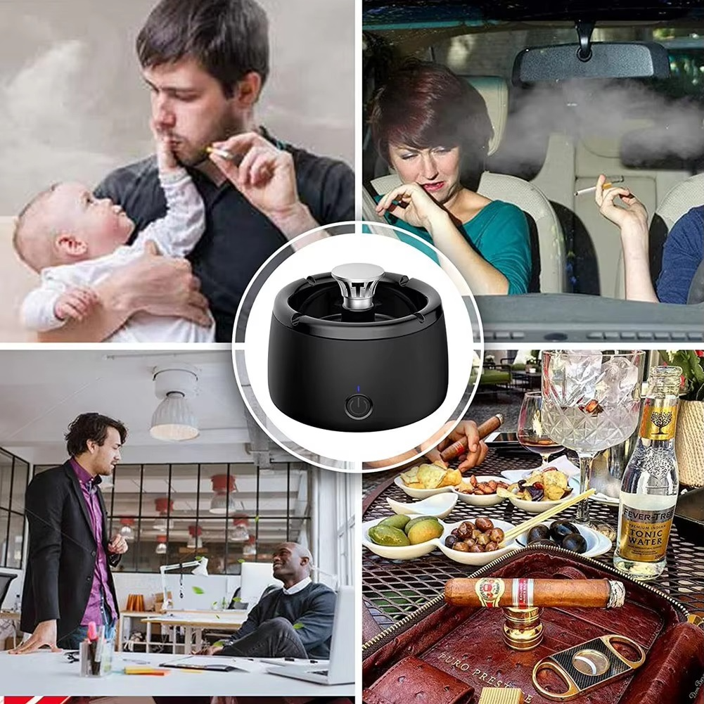 Portable Electric Ashtray for Home and Car Use