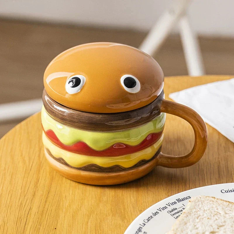 Fun Food Shaped Ceramic Burger Mug