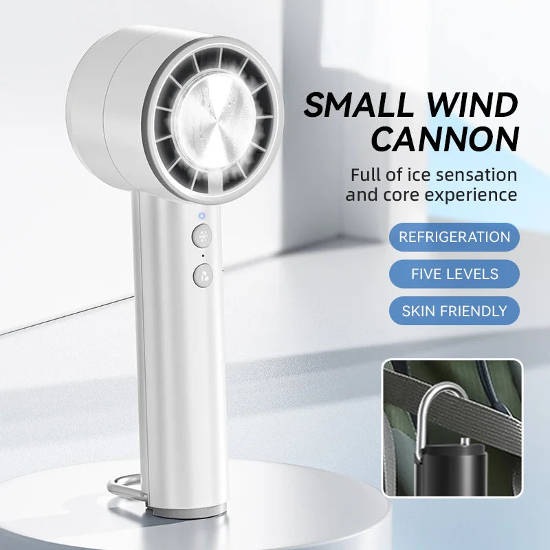 Compact Rechargeable Handheld Fan with LED Display