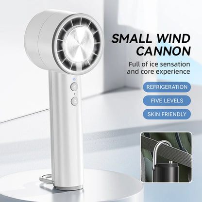 Compact Rechargeable Handheld Fan with LED Display