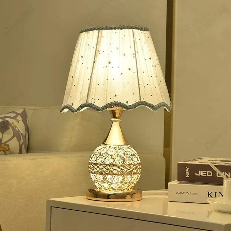 Elegant Soft Glow Table Lamp with Crystal Base