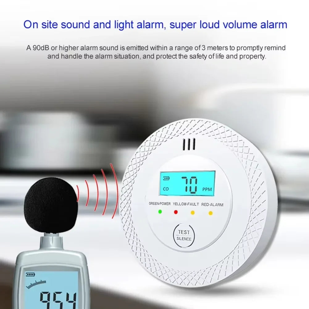 Smart Home CO and Smoke Alarm Detector with LCD Display