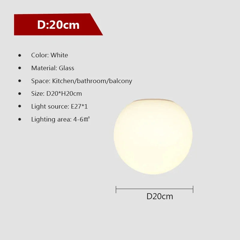 Simple White Glass Pendant Lamp