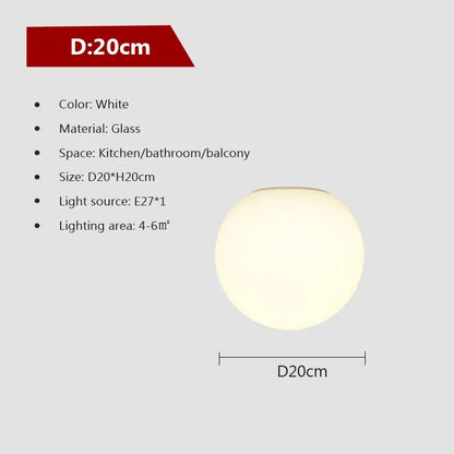 Simple White Glass Pendant Lamp