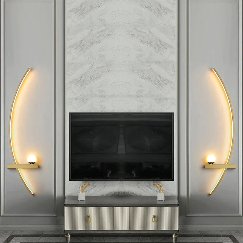 Slim LED Black Gold Wall Light - Cofik