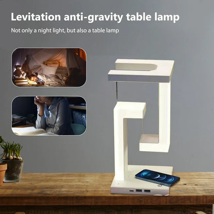 Floating LED Wireless Charging Table Lamp