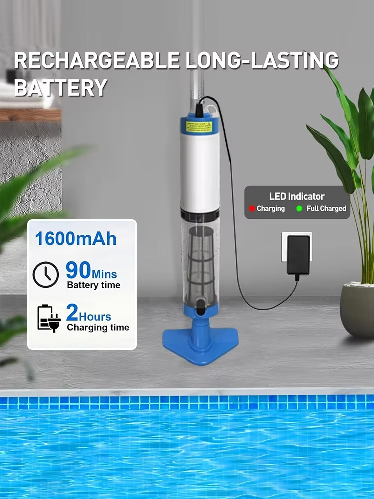 Portable Rechargeable Pool Vacuum Cleaner with 3-in-1 Function