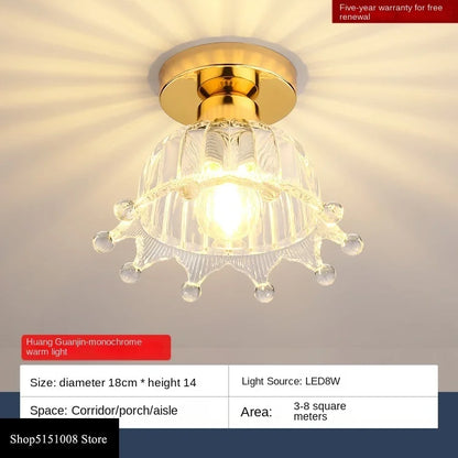 Modern Glass LED Hallway Ceiling Light Fixture