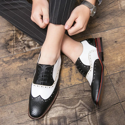 Stylish Men's Leather Lace-up Oxford Shoes