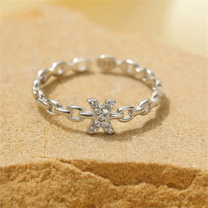 Delicate Initial Diamond Letter Ring