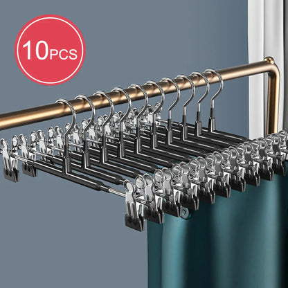 Slim Stainless Steel Closet Hanger with Clips