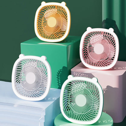 Portable Small LED Night Light USB Fan Cooler