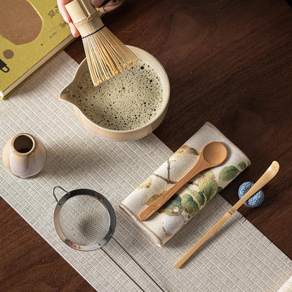 Traditional Japanese Matcha Tea Set Ceramic Bowl