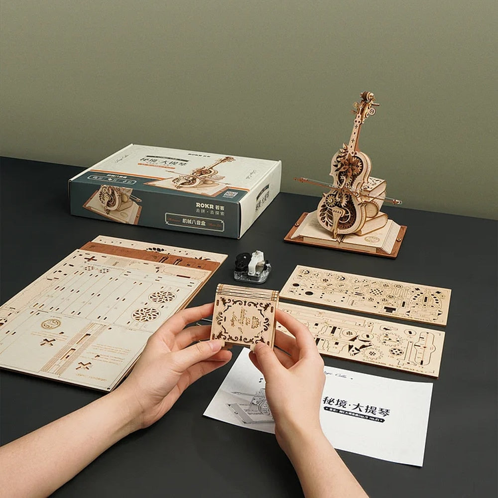 Complex Handcrafted Wood Music Puzzle Box