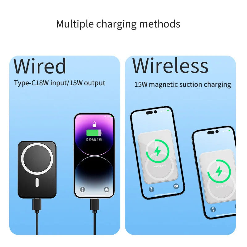 Portable Magnetic Phone Power Bank with Stand