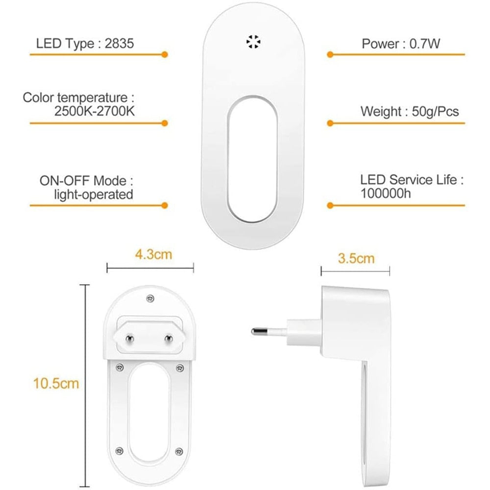 Automatic LED Nightlight Energy Saving Plug Socket - Cofik