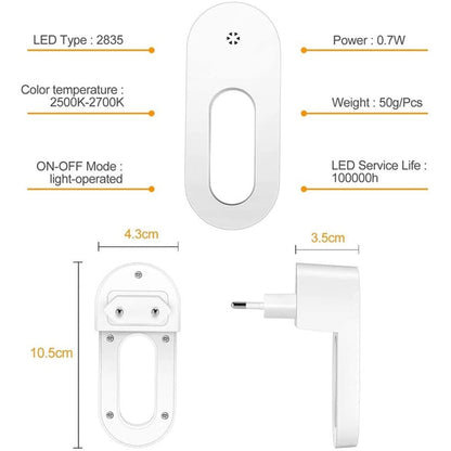 Automatic LED Nightlight Energy Saving Plug Socket - Cofik