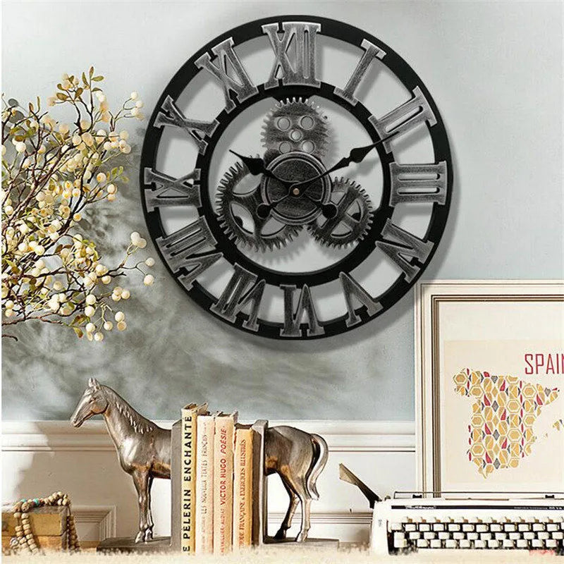 Classic Wooden Wall Clock with Roman Numerals