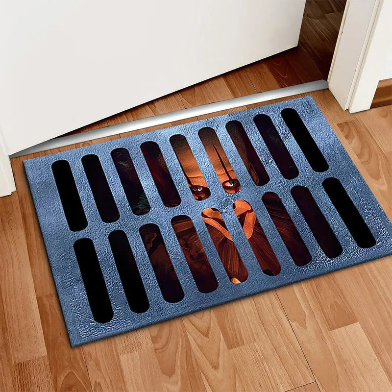 Spooky Welcome Mat with Pumpkin Ghost Design - Cofik