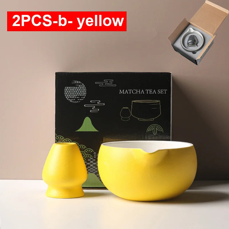 Traditional Green Tea Ceramic Bowl Set 550ml