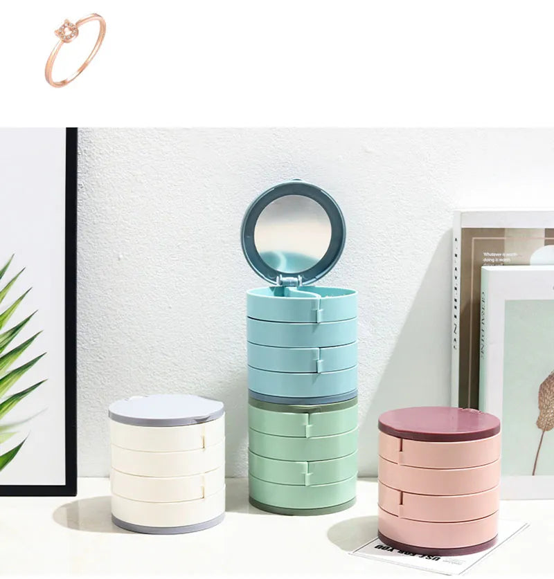 Spinning Stackable Jewelry Display Case