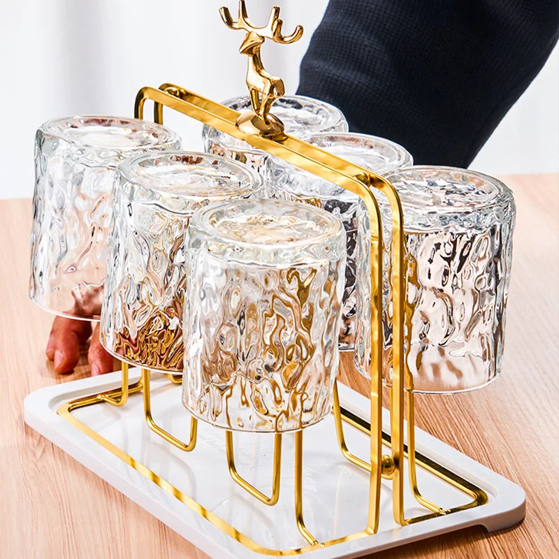 Elegant Whisky Glass Holder with Deer Pattern