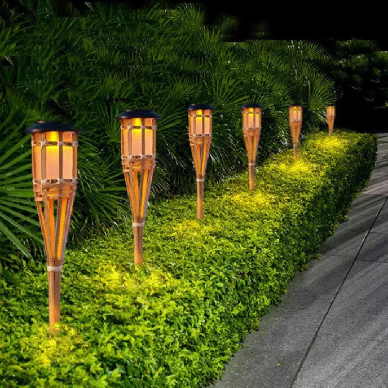 Outdoor Solar Powered Flame Lights Set
